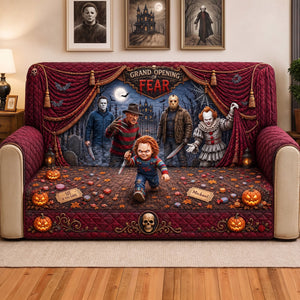 Spooky Halloween Quilted Sofa Cover - Personalized Gifts For Horror Lovers 03HATI110826