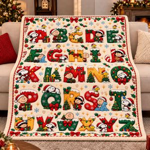 Cute Christmas Alphabet Blanket - Personalized Christmas Gifts 01nati221026