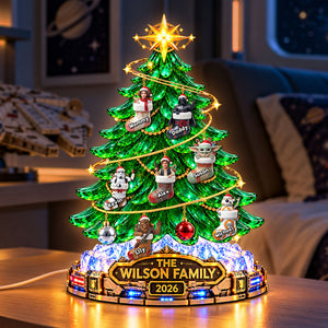 Space Adventure Christmas Tree Acrylic Light Box - Personalized Gifts For Family 01tyti231026-Homacus
