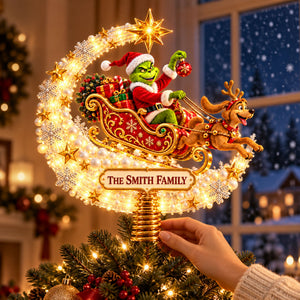 Christmas Sleigh Ride Family Tree Topper - Personalized Gifts For Family 06TYTI201026