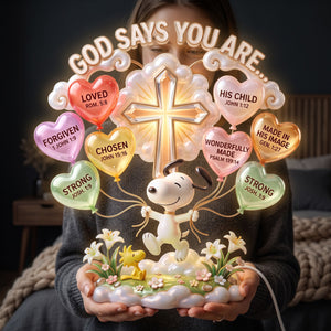 God Says Light Box - Personalized Gifts For Christians 03pati140726