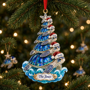 Jolly Turtle Flow Acrylic Ornament - Personalized Christmas Gifts For Family 01qhti051026