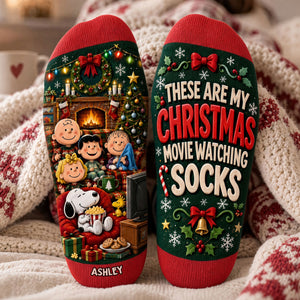 Movie Watch Party Middle Tube Socks - Personalized Gifts For Christmas 05NATI290926