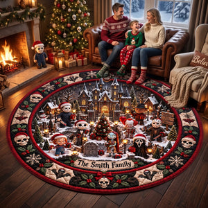 Merry Creepmas Round Mat - Personalized Gifts For Family Quilted Round Mat 02NATI150926