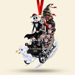 Spooky Family Sleigh Ornament, Personalized Gifts For Family 04QHTI140926