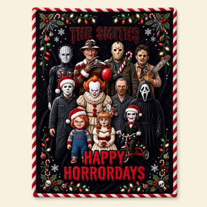 Happy Horrorday Blanket - Personalized Gifts For Christmas Night Blanket 05PATI011026