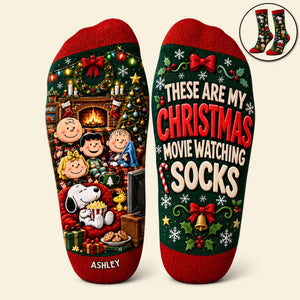 Movie Watch Party Middle Tube Socks - Personalized Gifts For Christmas 05NATI290926