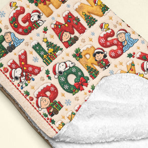 Cute Christmas Alphabet Blanket - Personalized Christmas Gifts 01nati221026