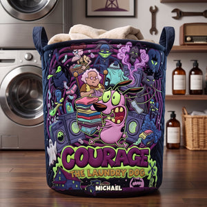 Funny Furbaby Doing Laundry Quilted Laundry Basket - Personalized Gifts 05pati130726
