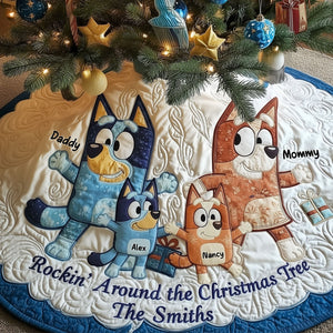 Family Quilted Tree Skirt - Personalized Gift For Christmas 04TGTI171125