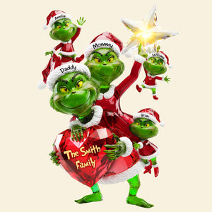 Green Monster Family Tree Topper - Personalized Gifts For Family 06PATI201125