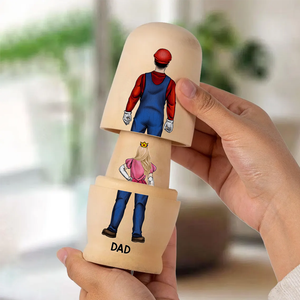 The Retro Adventure Family Wooden Nesting Dolls - Personalized Gift For Family 051QHHU080426PA
