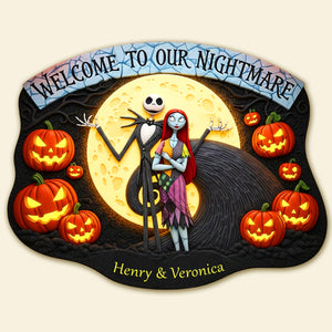 Spooky Couple Shape Doormat - Personalized Gifts For Halloween 01TGMG120825