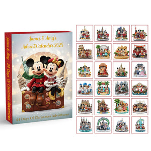Travel Couple Custom Christmas Advent Calendar Acrylic Blind Box - Personalized Gift For Christmas Couple Blind Box 01NAMG151025