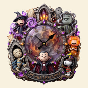 Fright Night Crew Wall Hanging Clock - Personalized Gift For Family 04PATA060826