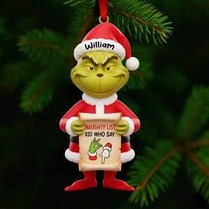 Funny Green Monster Acrylic Christmas Ornament - Personalized Gifts 03naqn211125
