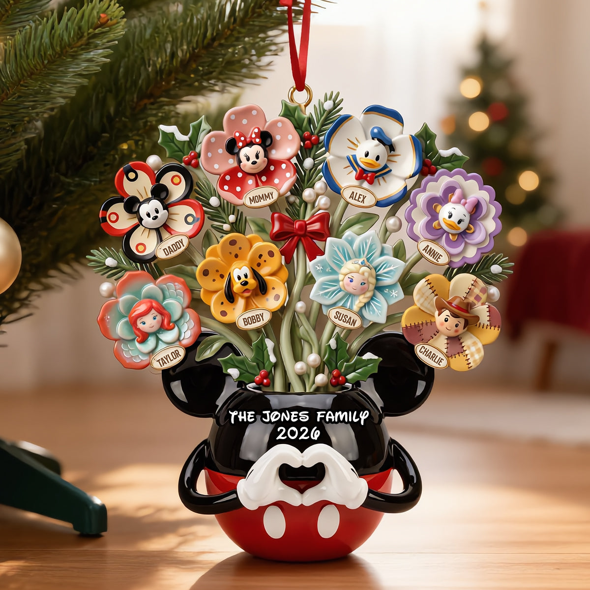 Beautiful Family Flower Vase Ornament - Personalized Gifts For Family 03qhtn100926