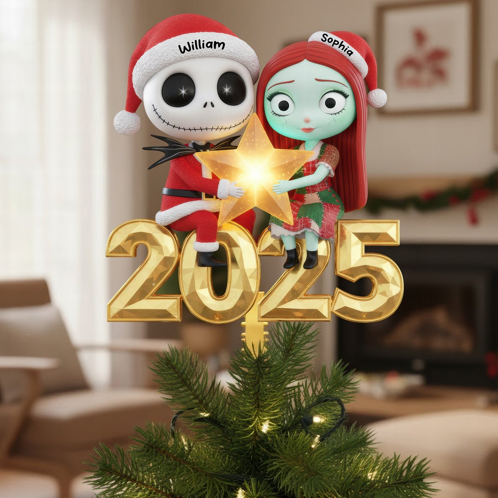Lovely Christmas Tree Topper - Personalized Gifts For Couples 03PGQN151125