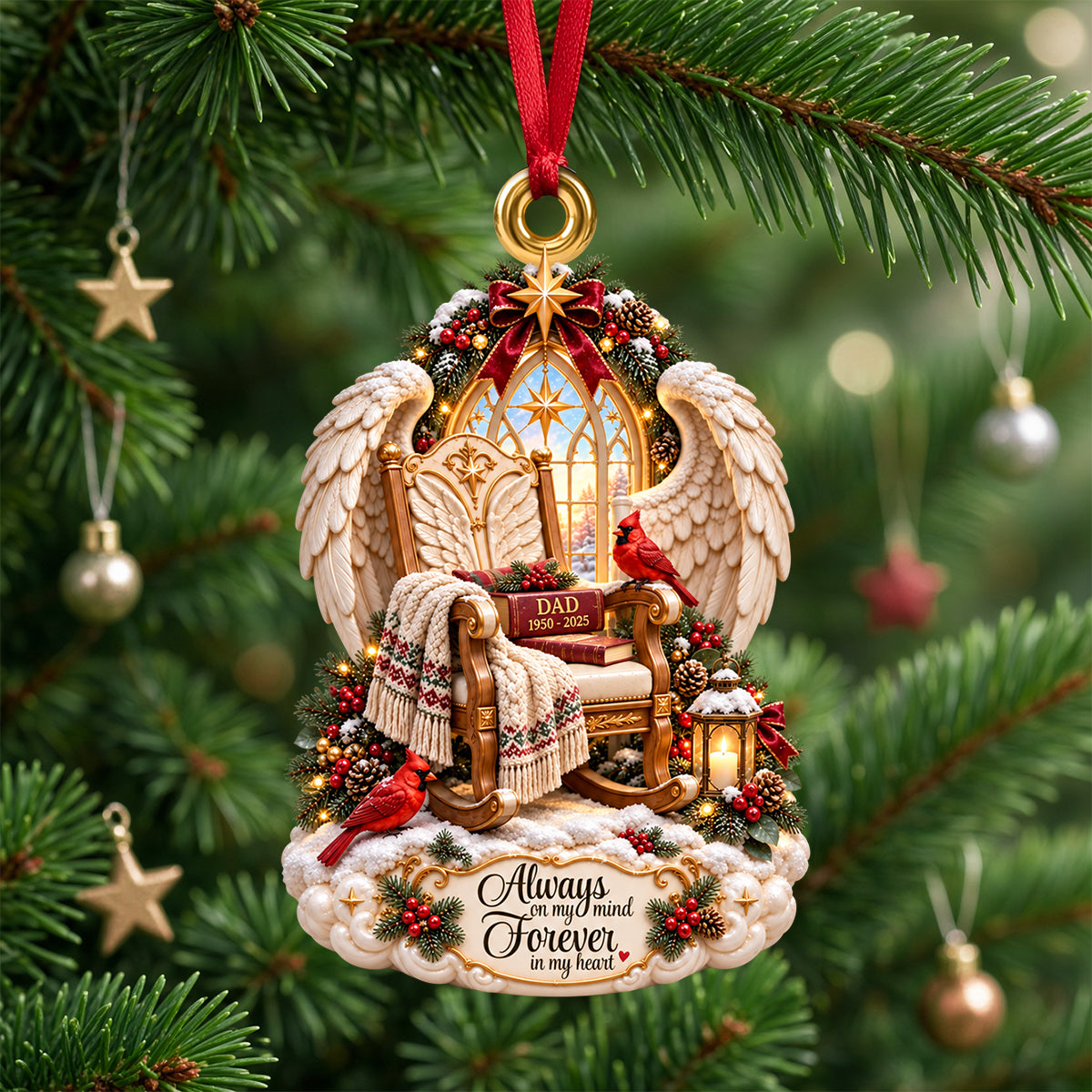 Angel Wings Memorial Ornament - Personalized Gifts For Remember Christmas Ornament 09TODH191026