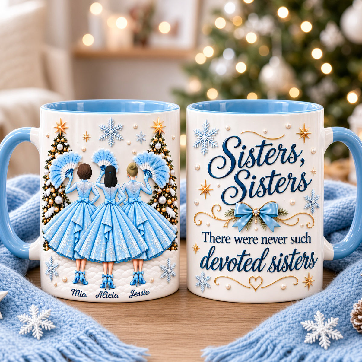 Christmas Sisters Coffee Accent Mug - Personalized Gifts For Christmas Coffee Mug 01TTDH101026