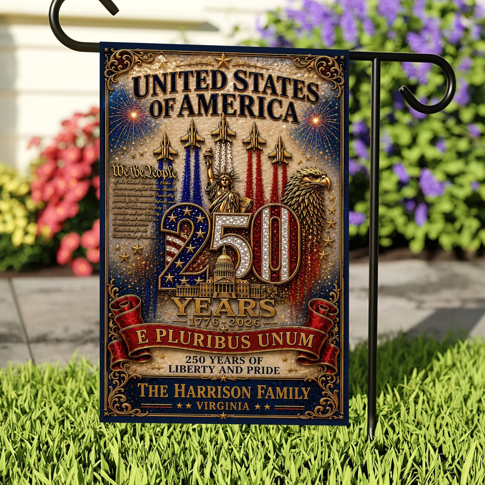 America 250th Anniversary Garden Flag - Personalized Gifts For Patriots 04paqn290526 - Garden Flag - GoDuckee
