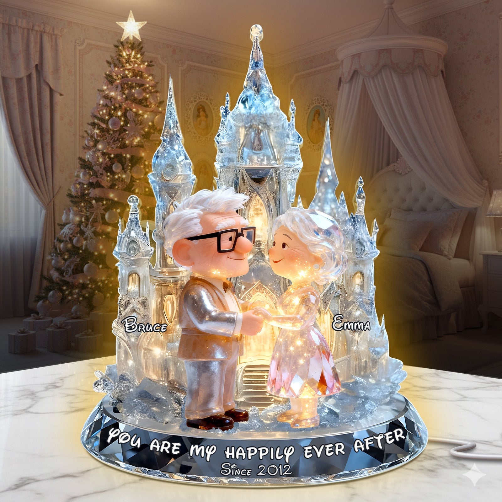 Shimmering Fairytales Couple Acrylic Light Box, Personalized Gifts For Couple 02QHLU301025