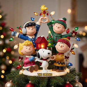 Cozy Christmas Acrylic Christmas Tree Topper - Personalized Gifts For Family 02patn300926