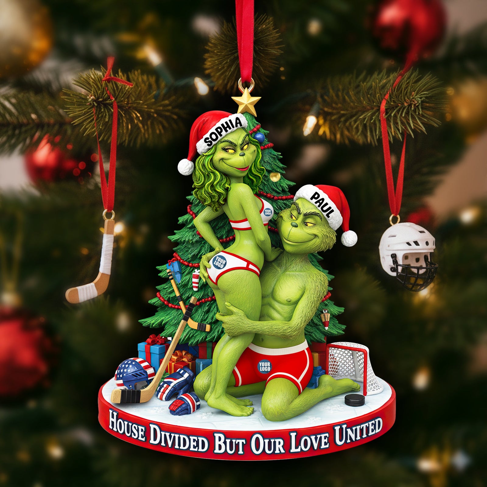 Love On Ice Christmas Ornament - Personalized Gift For Couples 02HULU290925