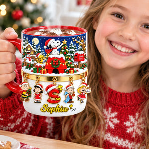 Cute Alphabet Christmas Accent Mug - Personalized Christmas Gifts 02tyqn230926