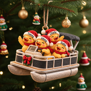 Ducking Fun Pontoon Ride Ornament - Personalized Gifts For Pontoon Lovers 03QHLU161026