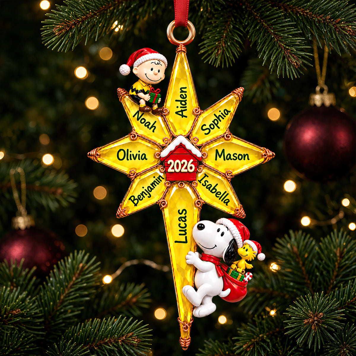 Cute Little Friends Christmas Acrylic Ornament - Personalized Gifts For Family 08tydt091026