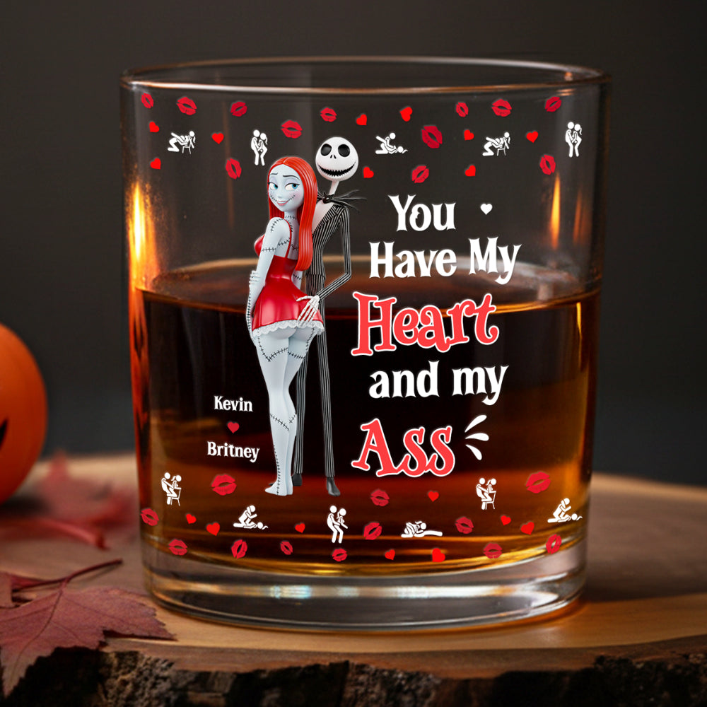 Funny Couple Halloween Glass Mug Personalized Gifts 01NADT120925