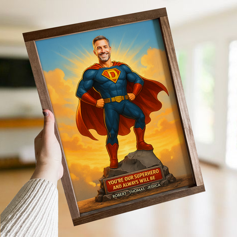 Super Dad Canvas Print - Custom Photo Gifts For Dad 01napu170525-Homacus