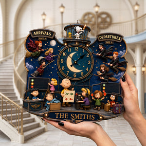 Enchanted Travel Station Wall Hanging Clock – Personalized Gifts For Cartoon Lovers 04hata310726