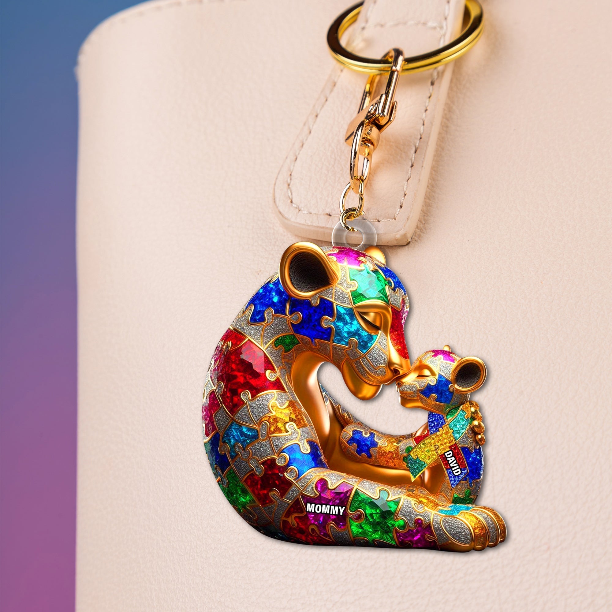 Personalized Gifts For Autism Mom Keychain 03tgtn240325 Lion Cartoon Character-Homacus