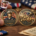 Custom Photo Veteran USA 250th Anniversary Metal Coin - Personalized Gifts For Veterans 03pata060626-Homacus
