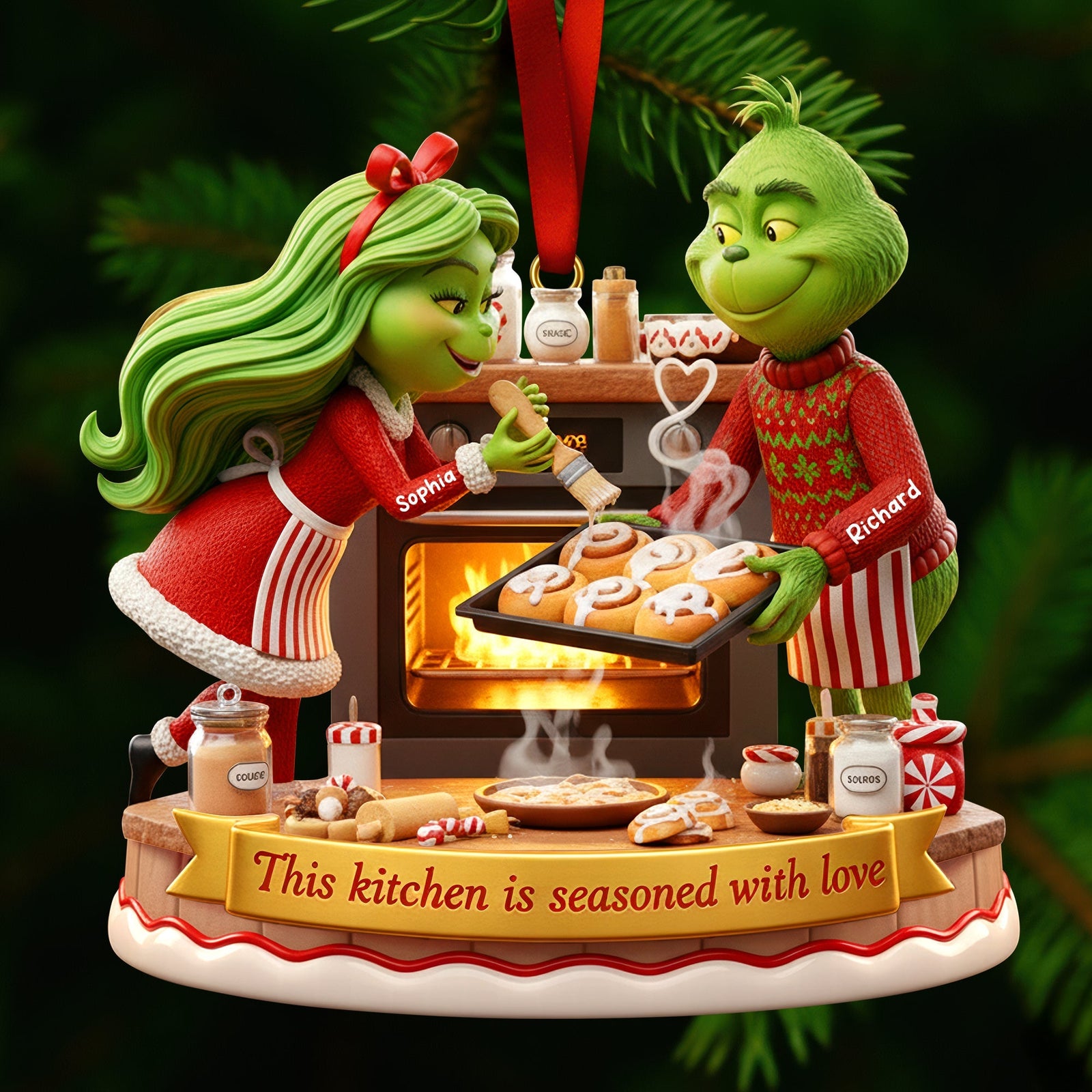 Baking Couple Christmas Ornament – Personalized Gifts 01paqn241025