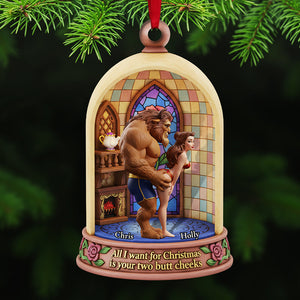 Naughty Couple Acrylic Christmas Ornament, Personalized Gifts 06ohta031125