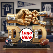 American Football Dad Acrylic Plaque - Champion Dad & Fist Bump - Personalized Gifts For Father-Homacus