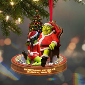 Funny Couple Ornament - Personalized Gifts For Christmas 01PAMG260925