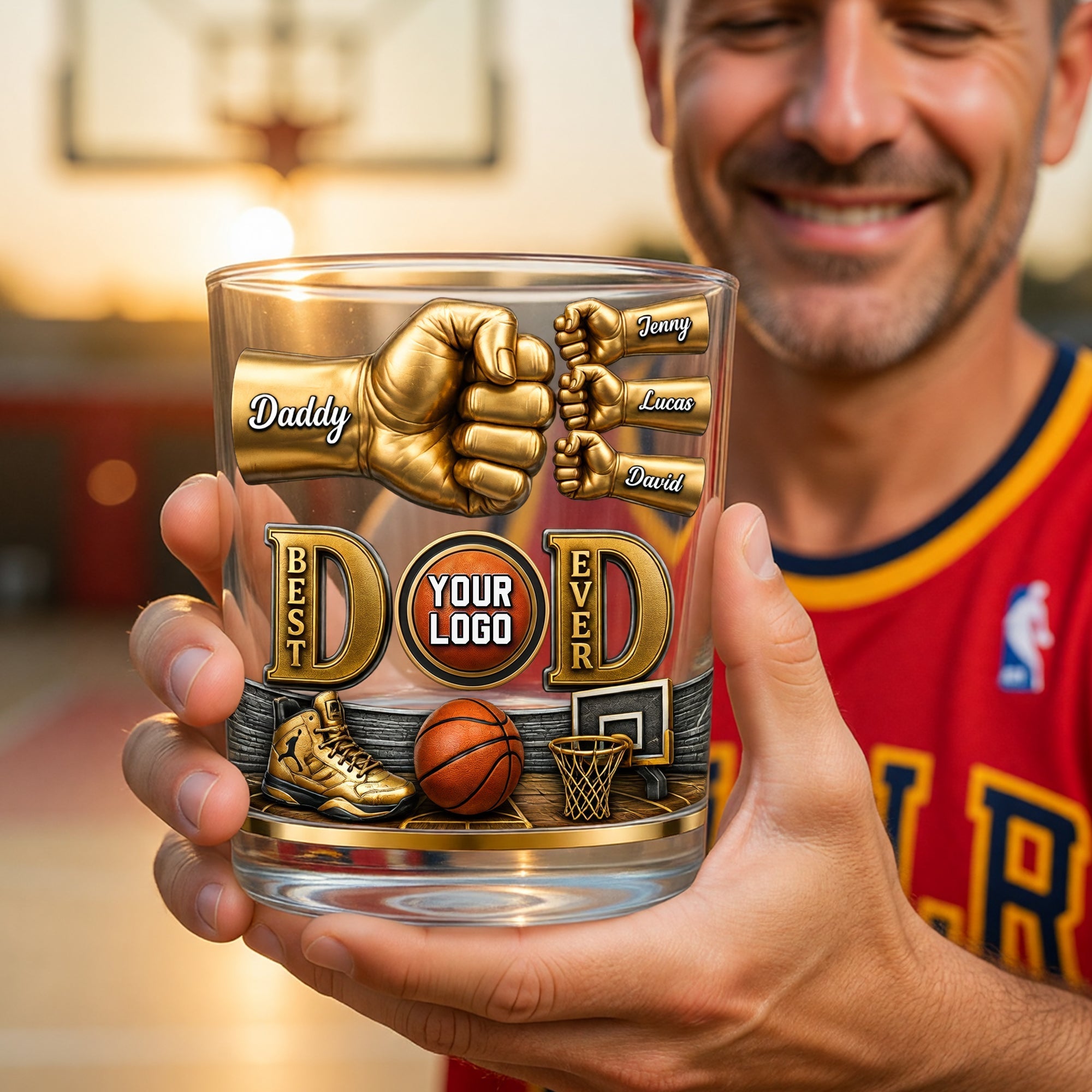 Sport Lover Dad 11oz Round Glass - Personalized Gifts For Dad 03NAQN010626