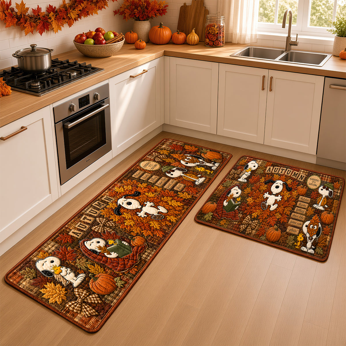 Lovely Fall Foliage Patchwork Runner Rug - Personalized Gifts 01padt050926