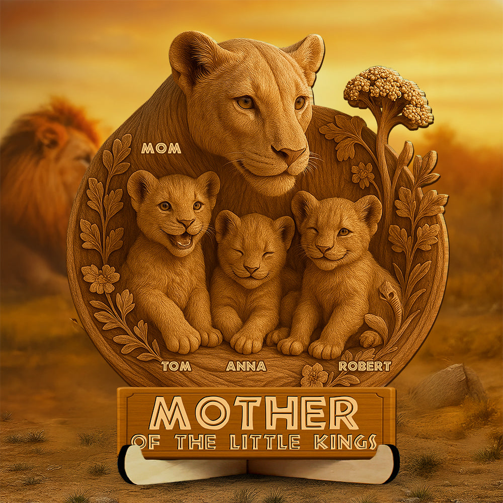 Lion Mom Wood Sign Gifts For Mom 02OHDT160425-Homacus