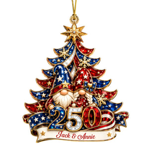 Lovely Gnome Couple Acrylic Ornament - Personalized Christmas Gifts For Couples 06naqn150926