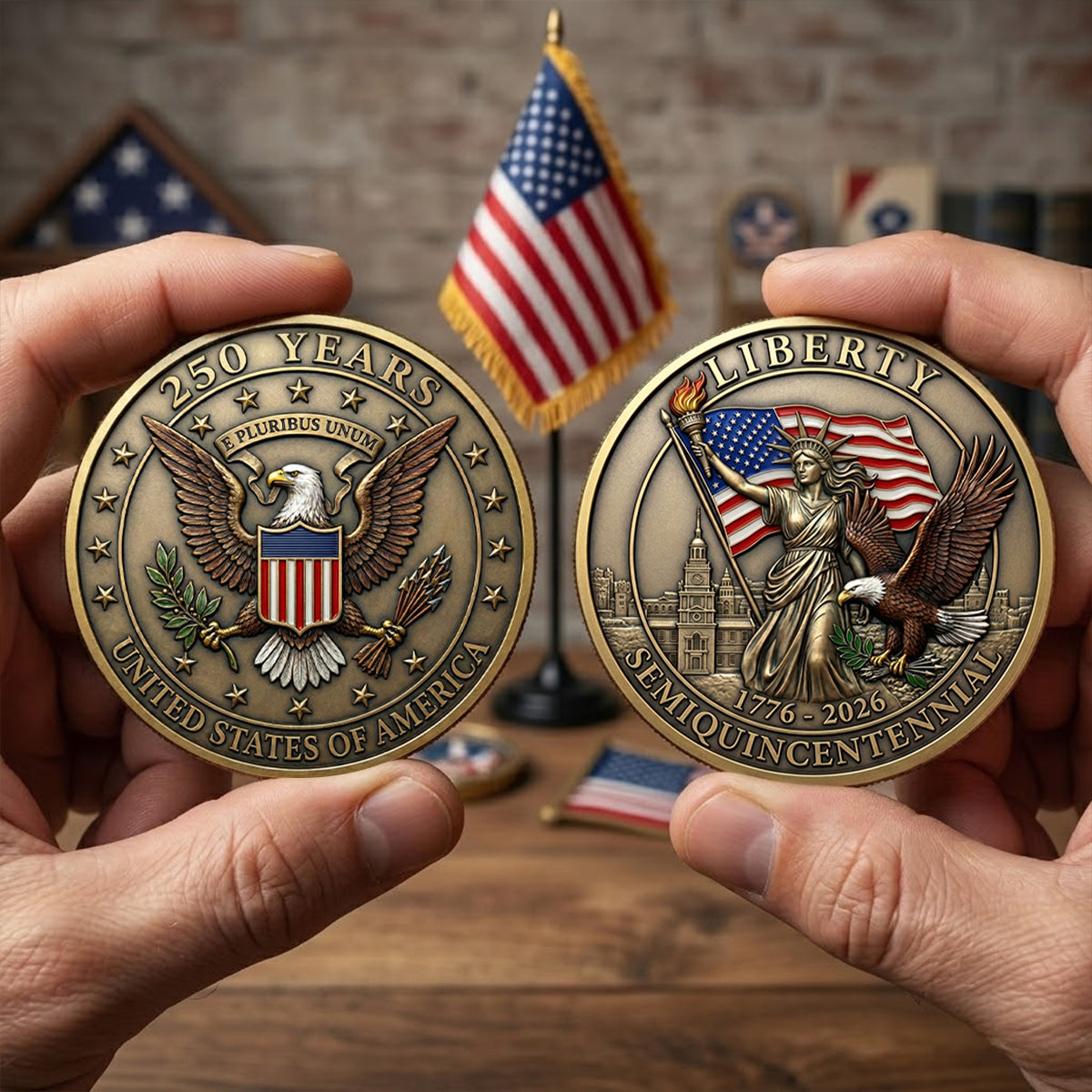 250th Anniversary Of Independence Metal Coin - Gift For Patriots 02TYTN020326 - Coin - GoDuckee