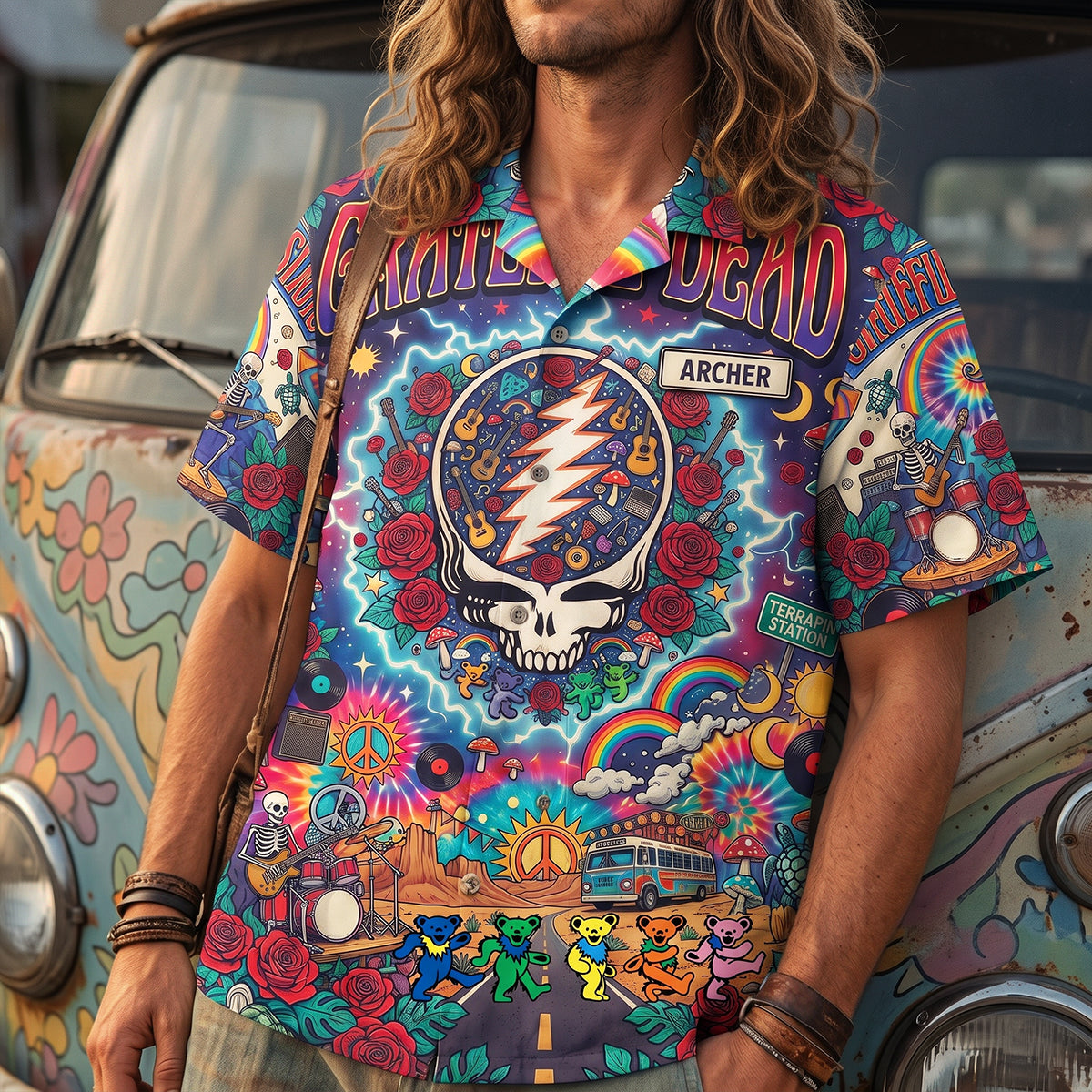 Grateful Dead Psychedelic Eclectic Melody Hawaiian Shirt - Personalized Gifts For Rock Lovers 03huta070726