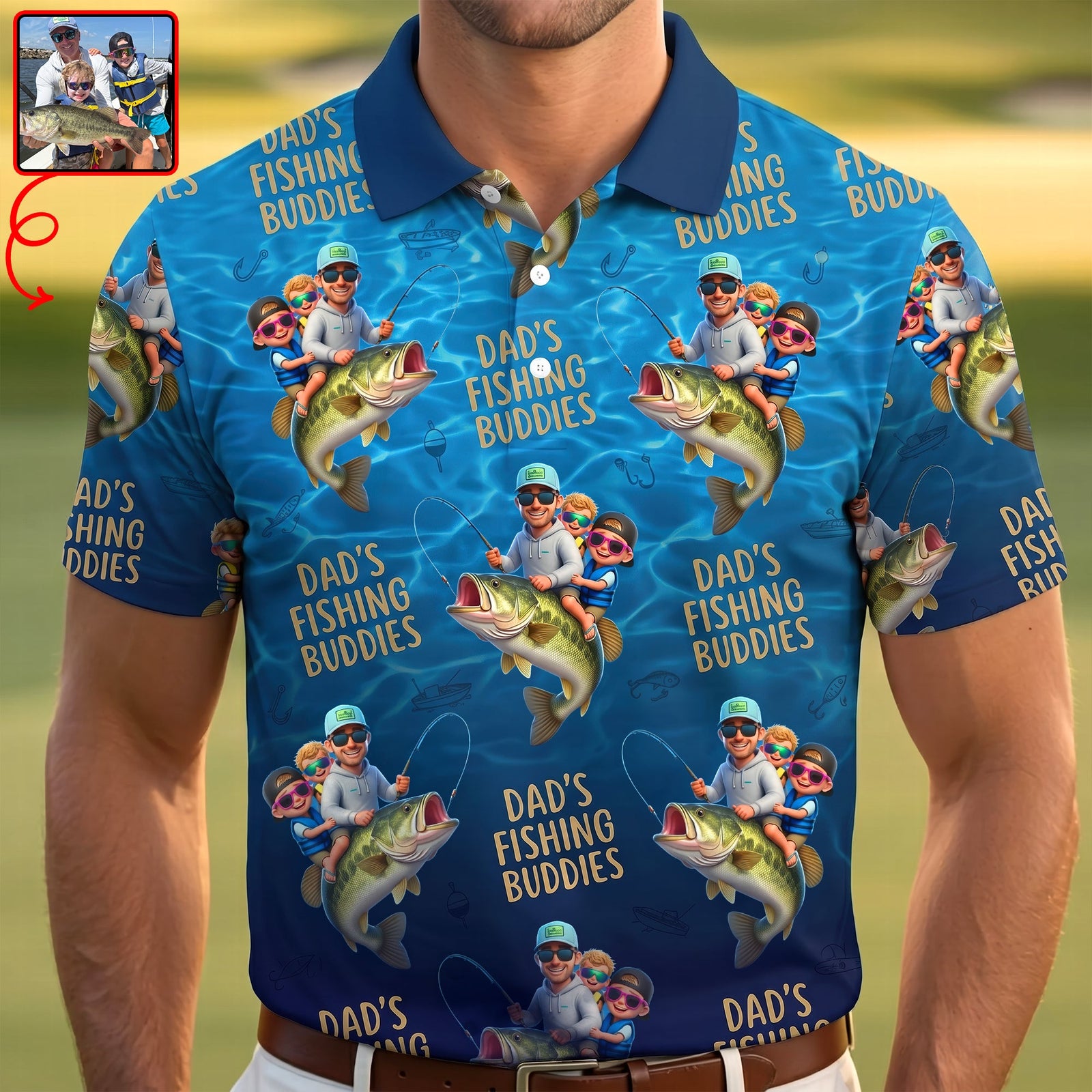 Marvelous Fishing Dad Polo Shirt - Custom Photo Gifts For Dads 02qhqn090526 - Polo Shirts - GoDuckee