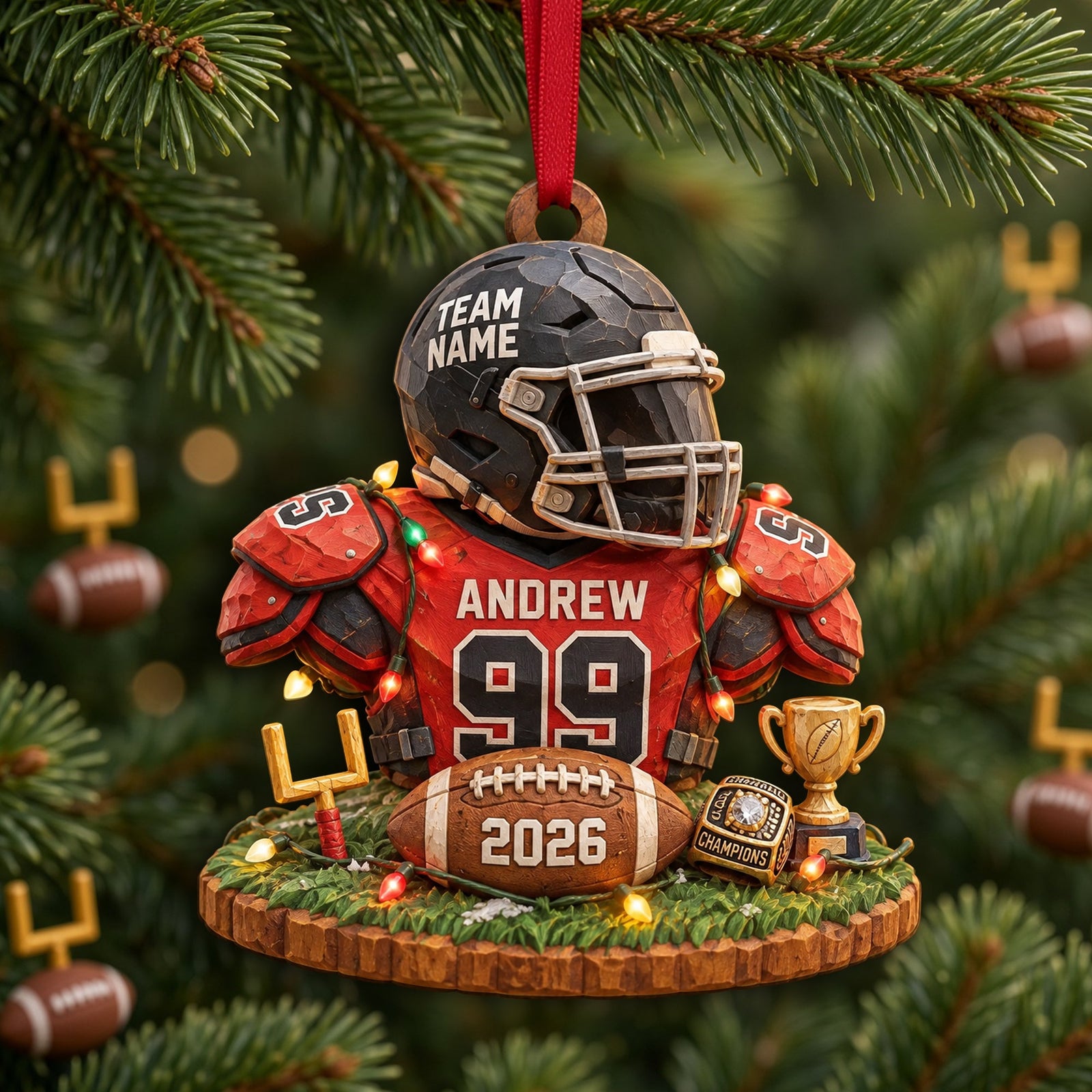 Bulk Up Sport Wood Effect Ornament, Personalized Gifts 03QHLU141026