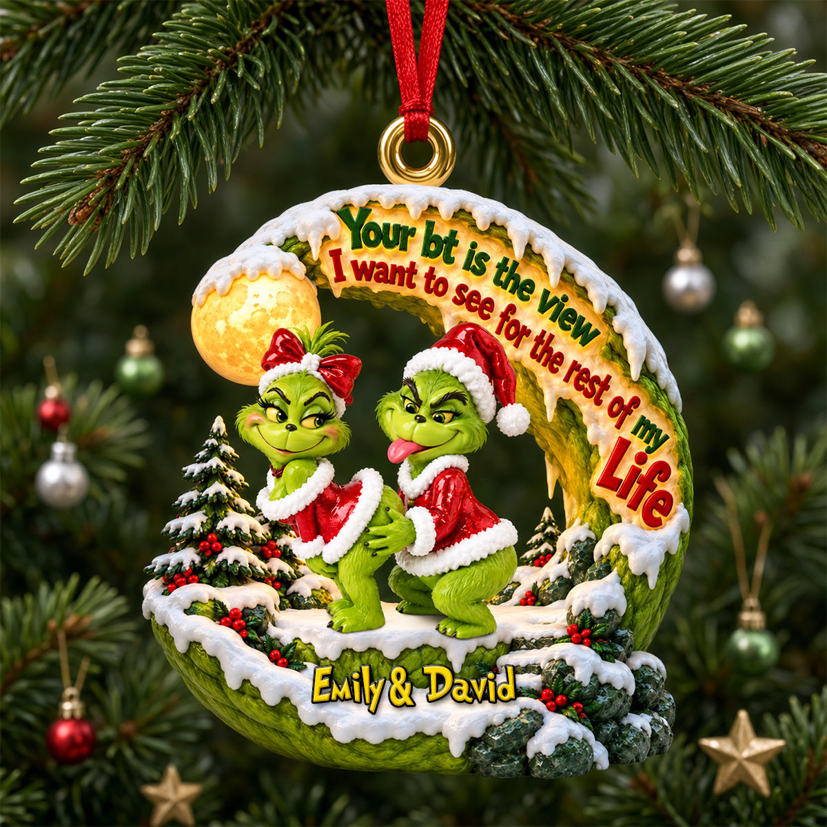 Funny Couple Ornament - Personalized Gifts For Couple Christmas Ornament 07OHDH211026