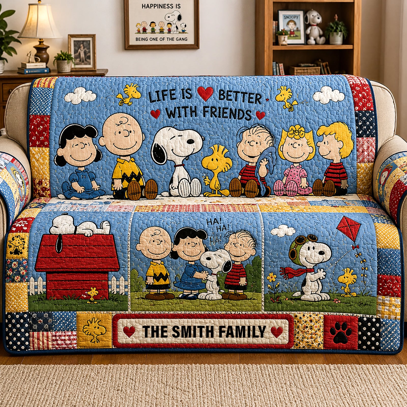 Life Is Better With Friends Quilted Sofa Cover - Personalized Gifts For Friends 04huqn070726